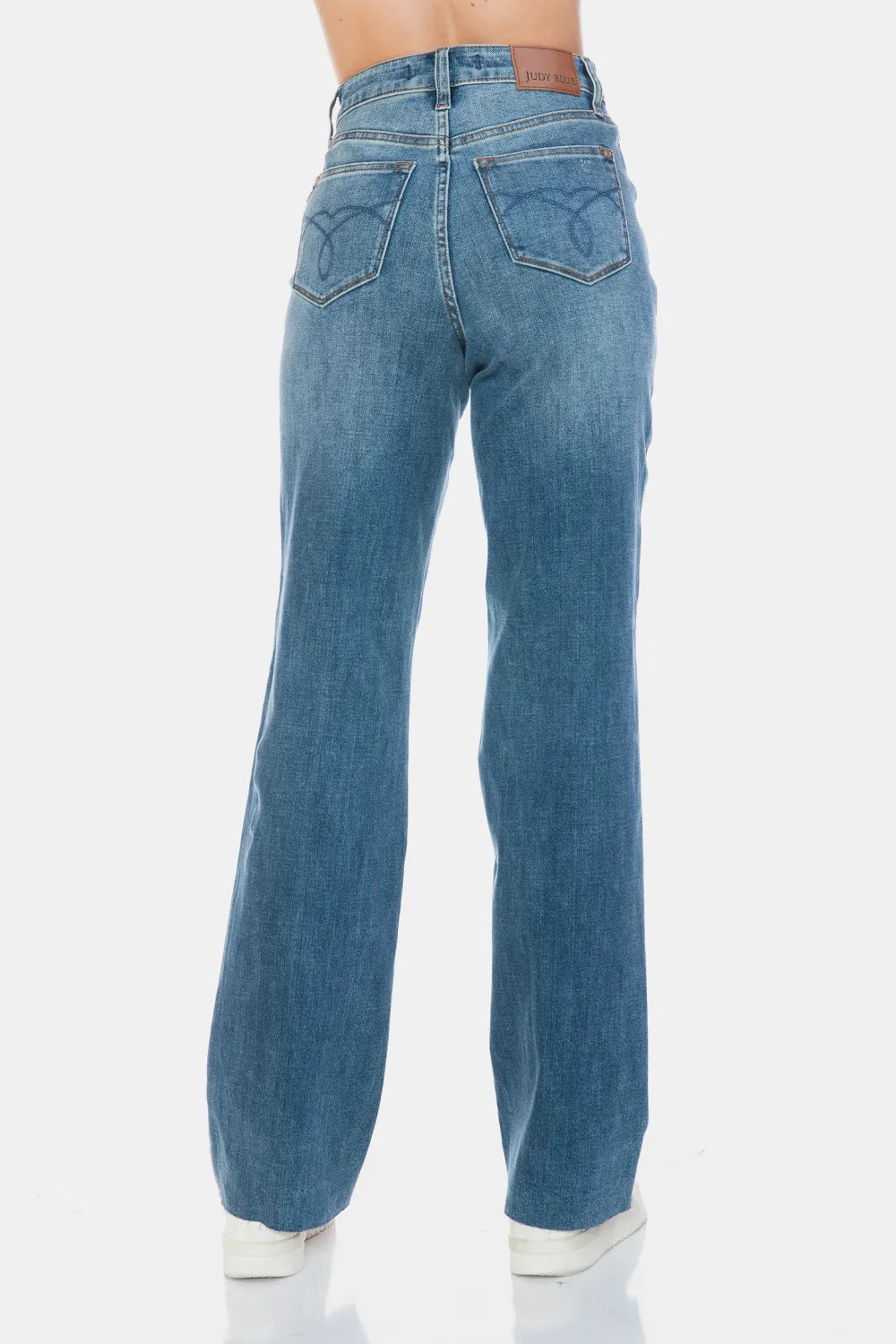 Raw Hem Straight Jeans with Tummy Control