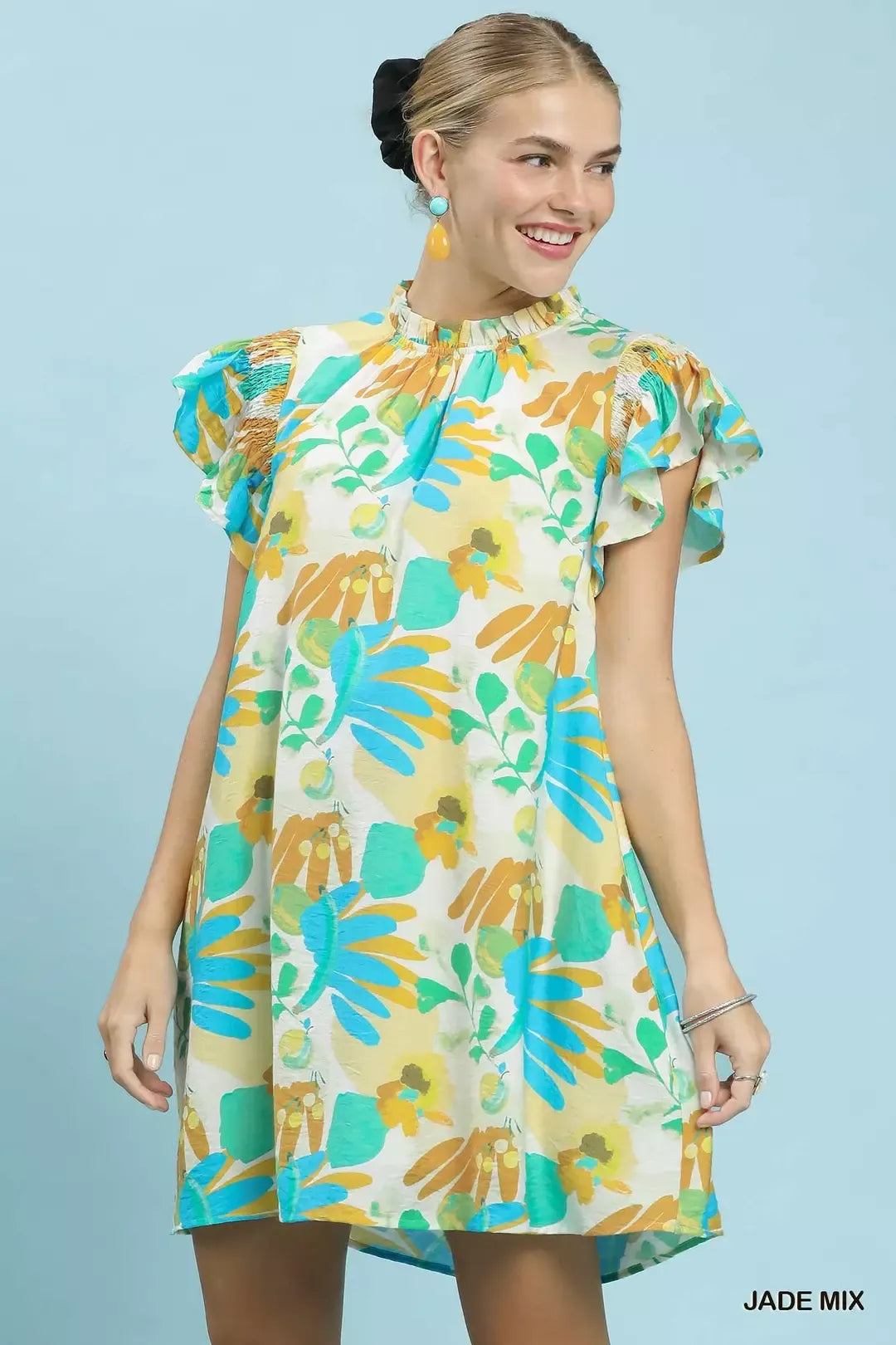 Botanical Print Mini Dress