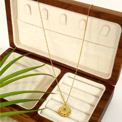 18K Gold-Plated Coin Pendant Necklace - Detail View 5