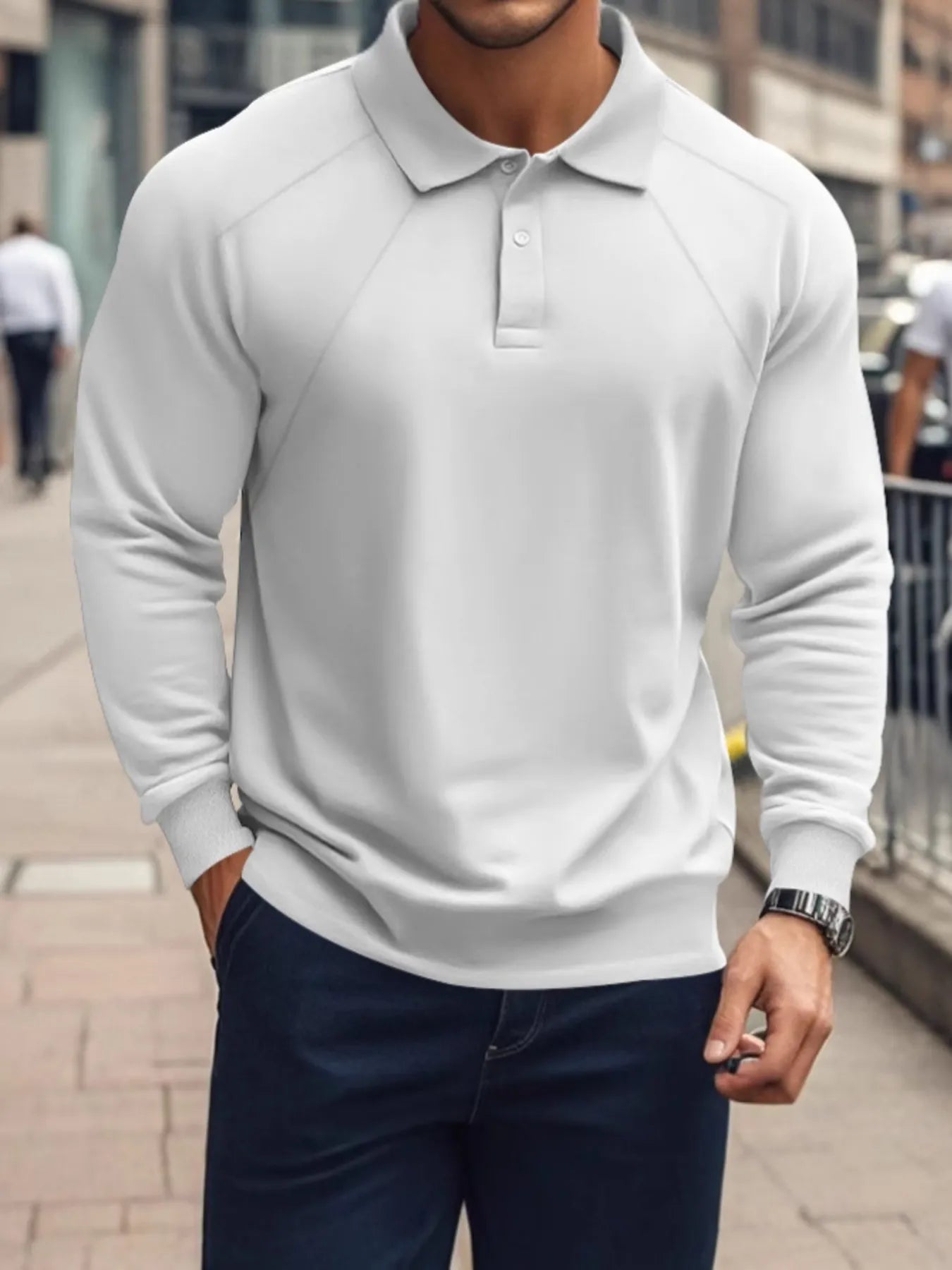 Men's Collared Long Sleeve Polo