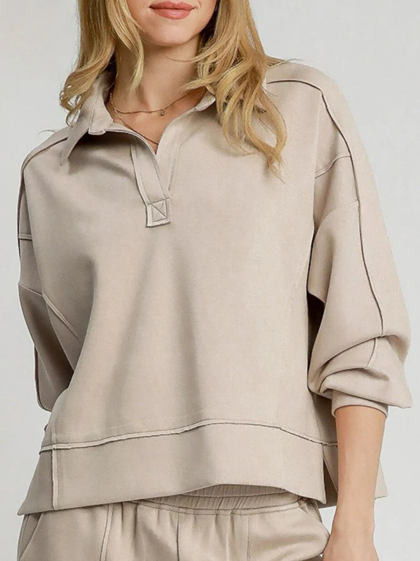 Women's Exposed Seam Polo Top
