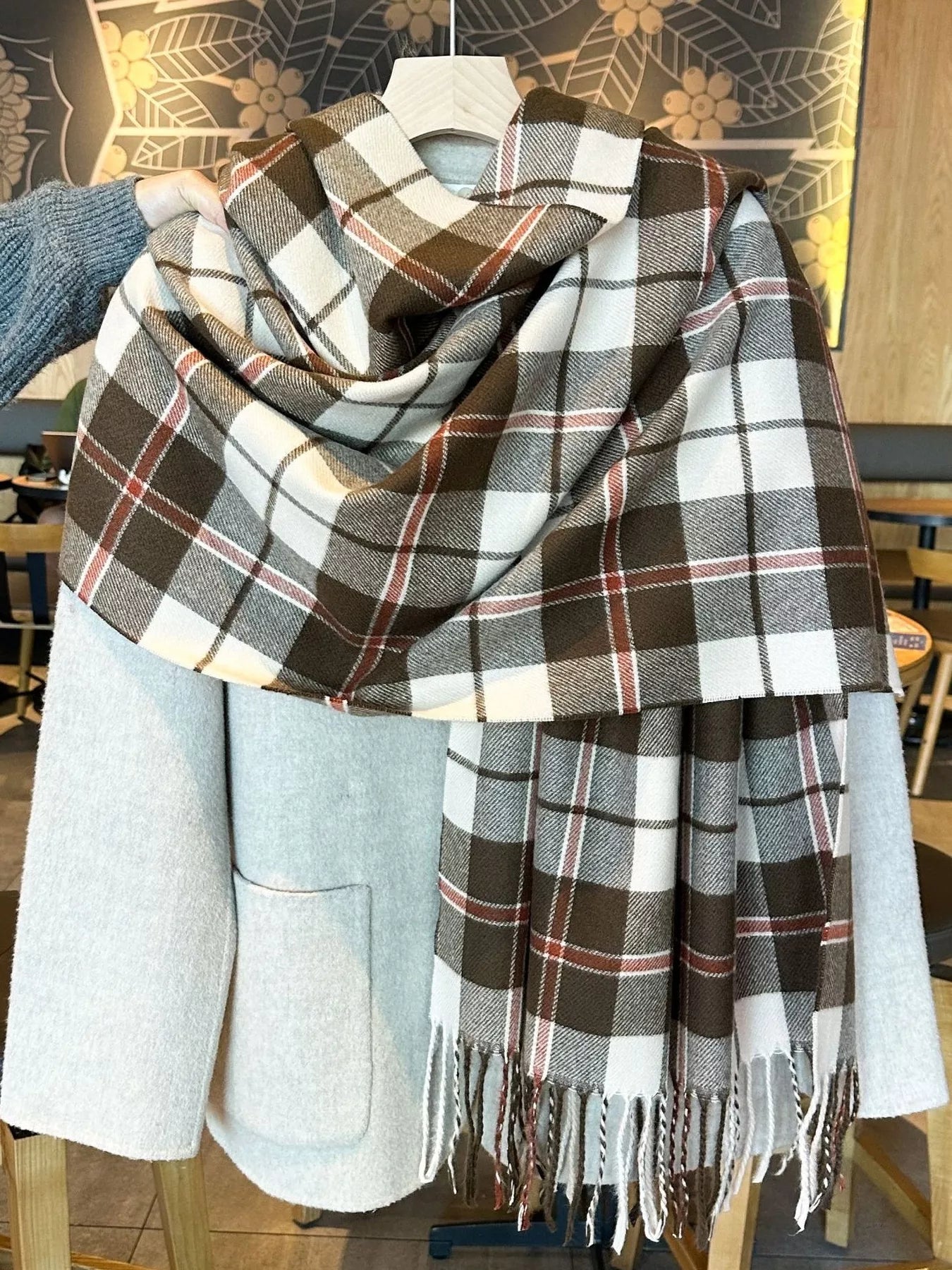 Classic Plaid Fringe Scarf