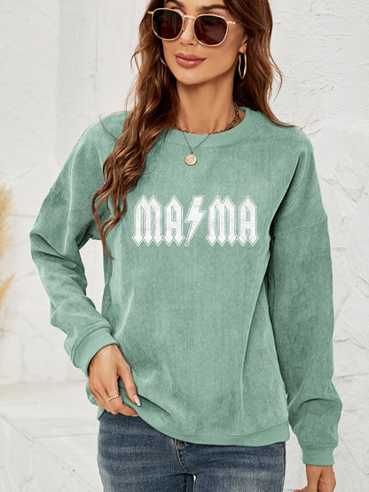 MAMA Graphic Dropped Shoulder Sweatshirt - Detail View 4