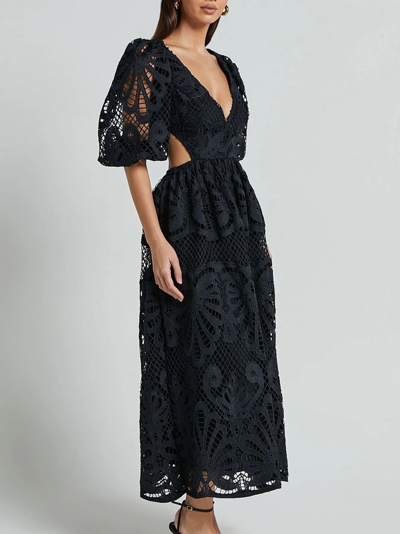 Openwork Cut Out Maxi Dress