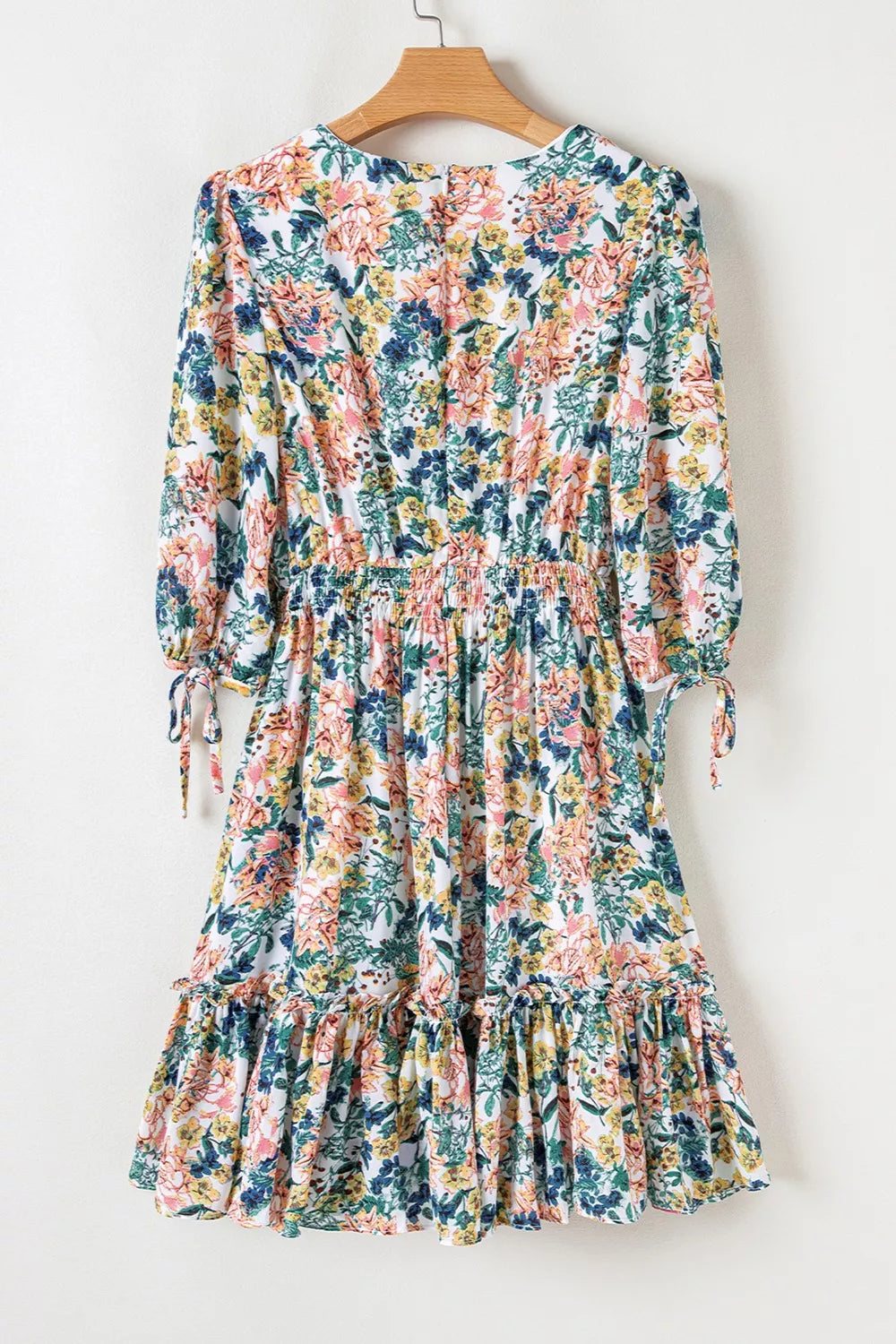 Floral Print Ruffle Hem Mini Dress