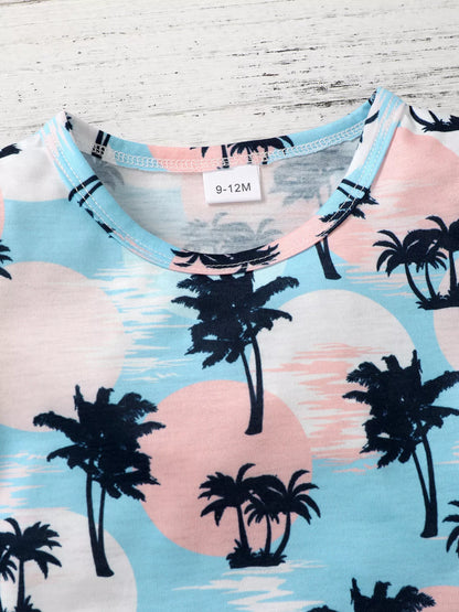 Palm Tree Print Outfit Set - Detail View 4