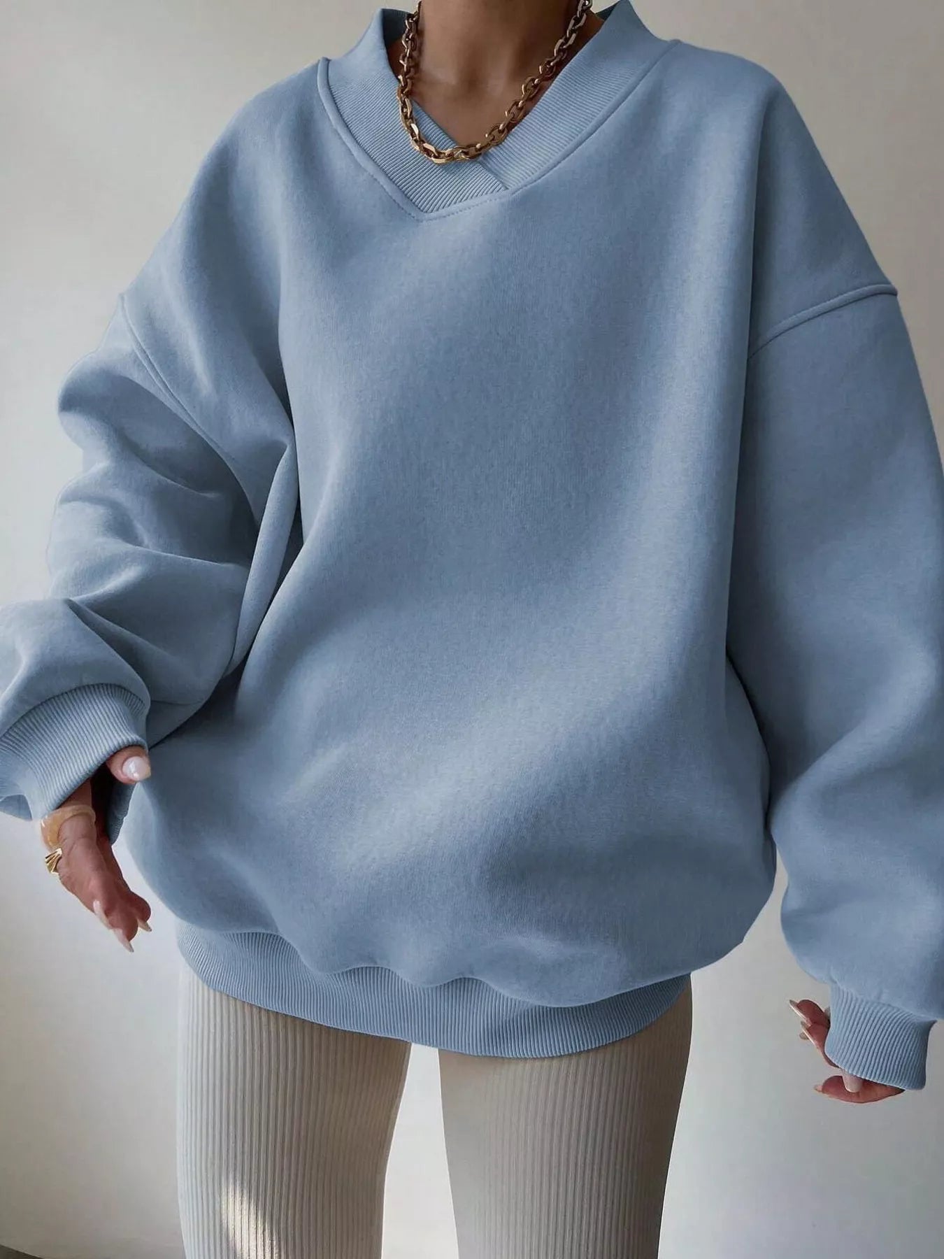 Dropped Shoulder Long Sleeve Oversized Sweatshirt