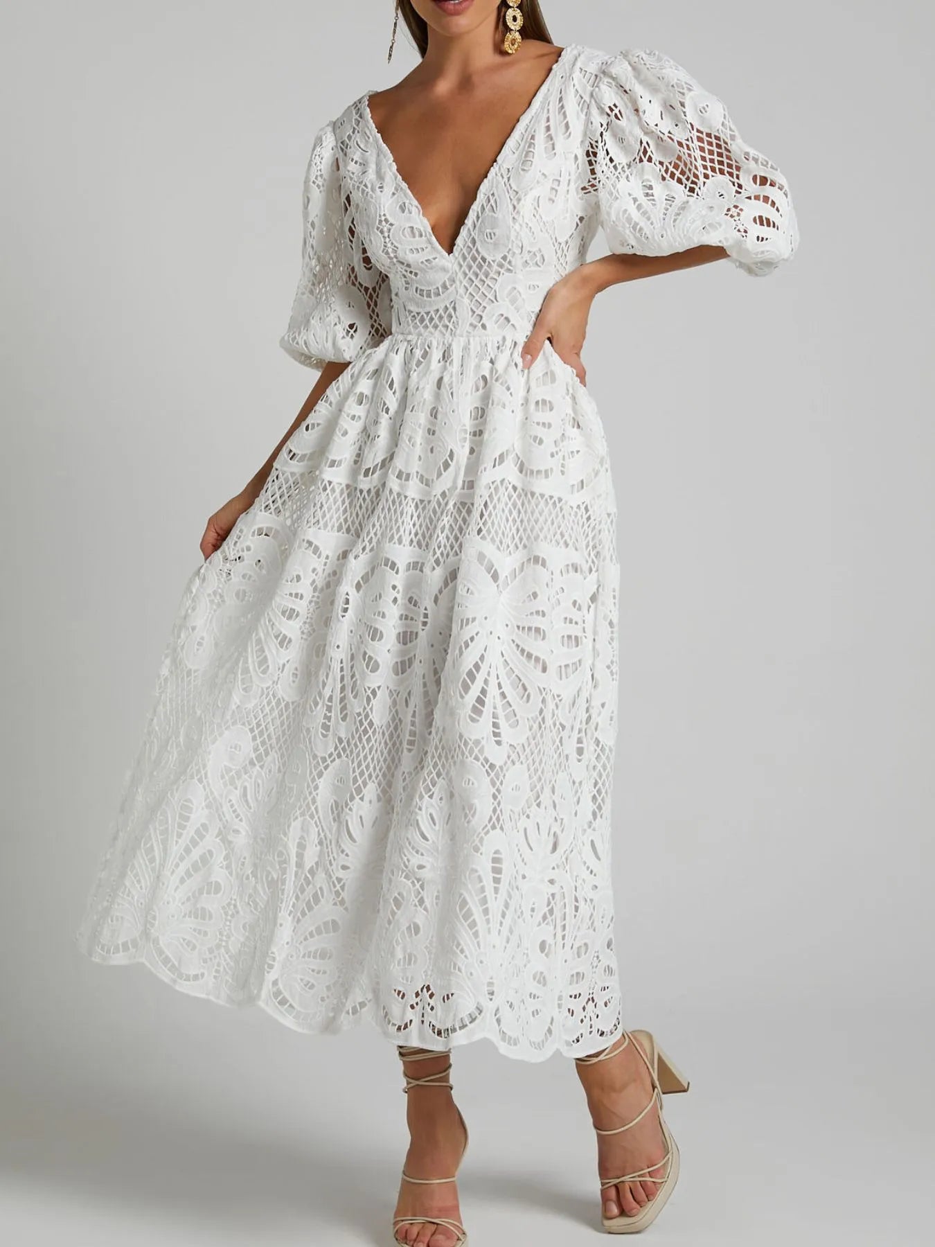 Openwork Cut Out Maxi Dress