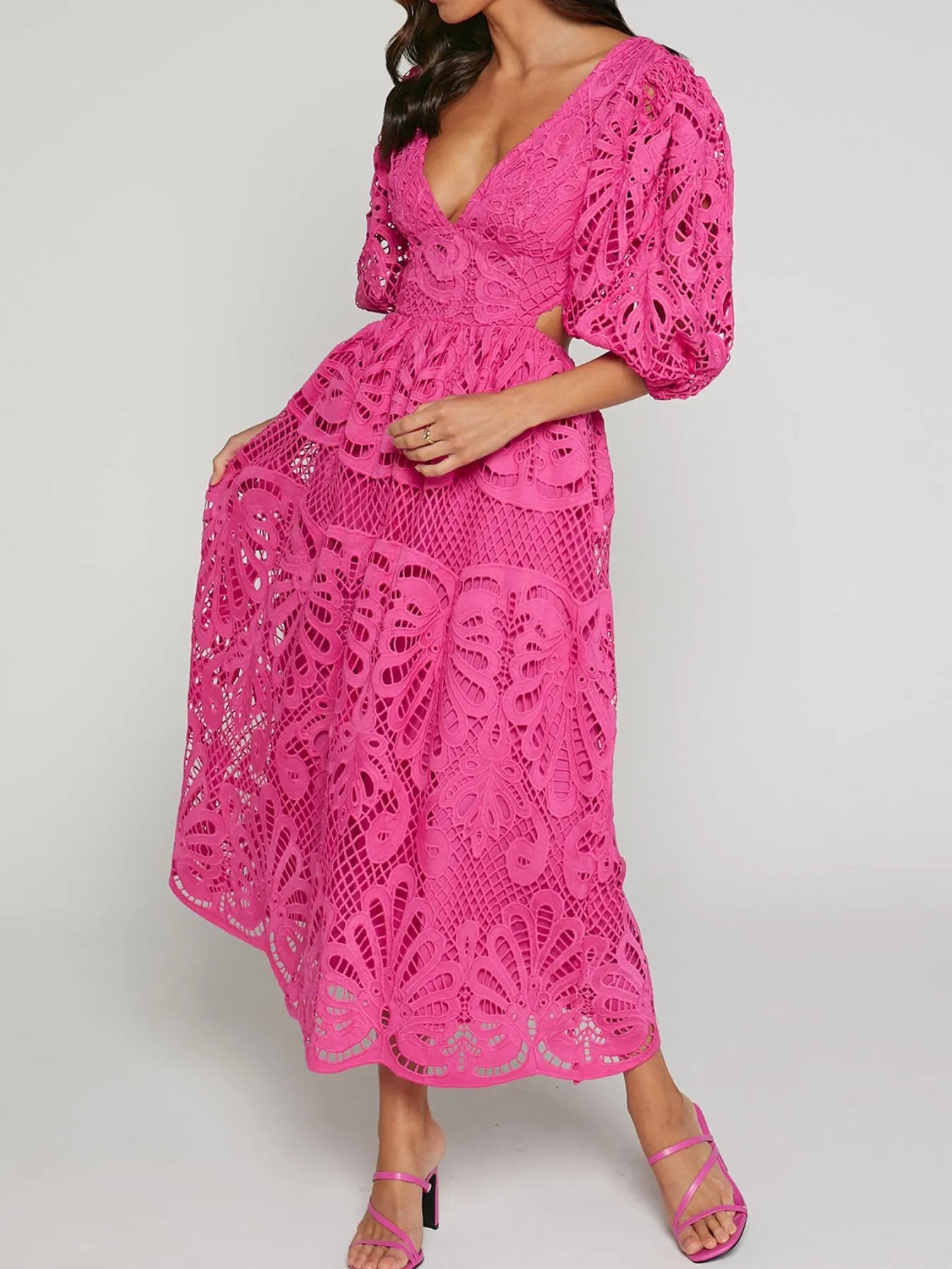 Openwork Cut Out Maxi Dress