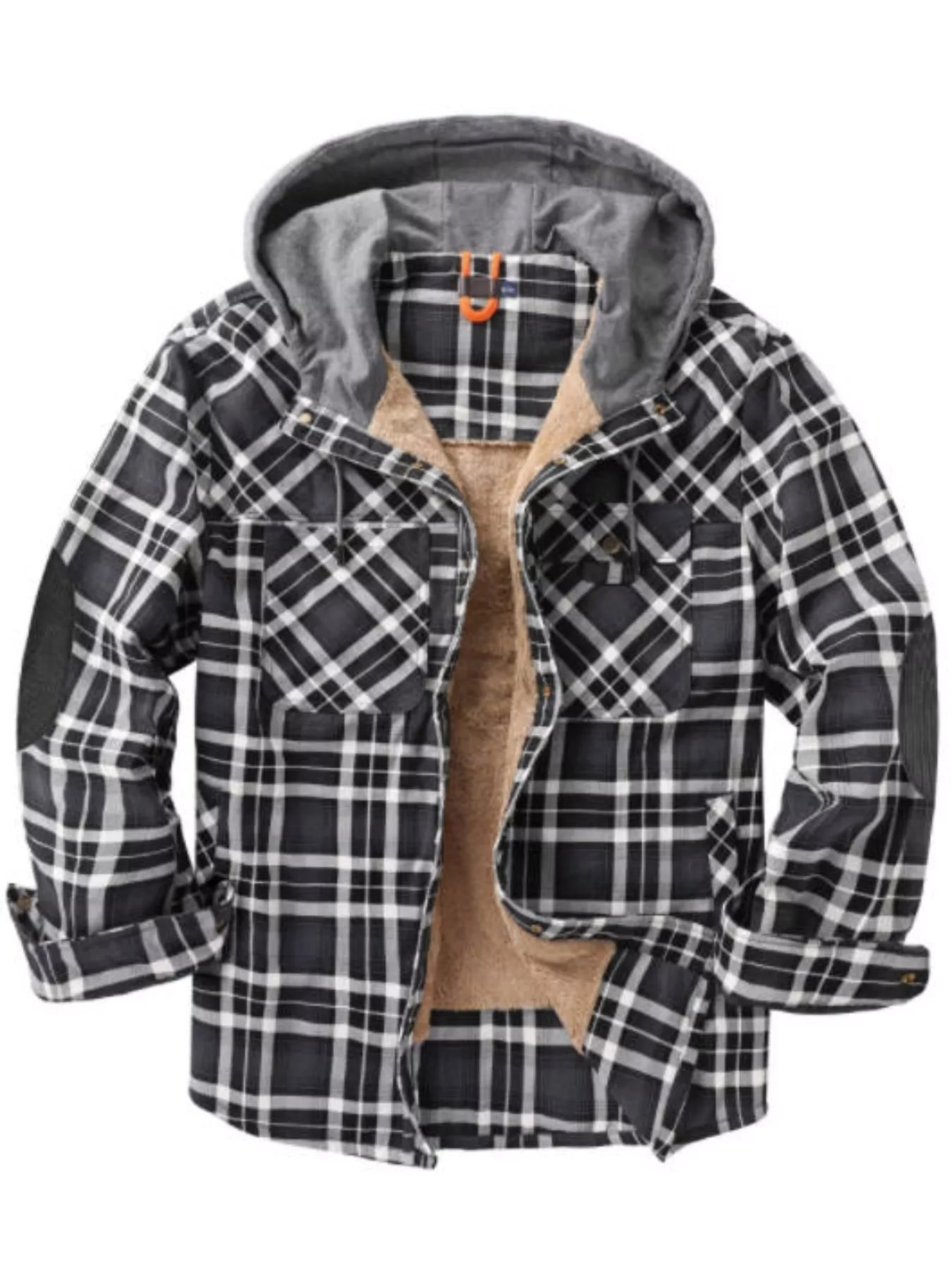 Men's Plaid Flannel Hooded Jacket