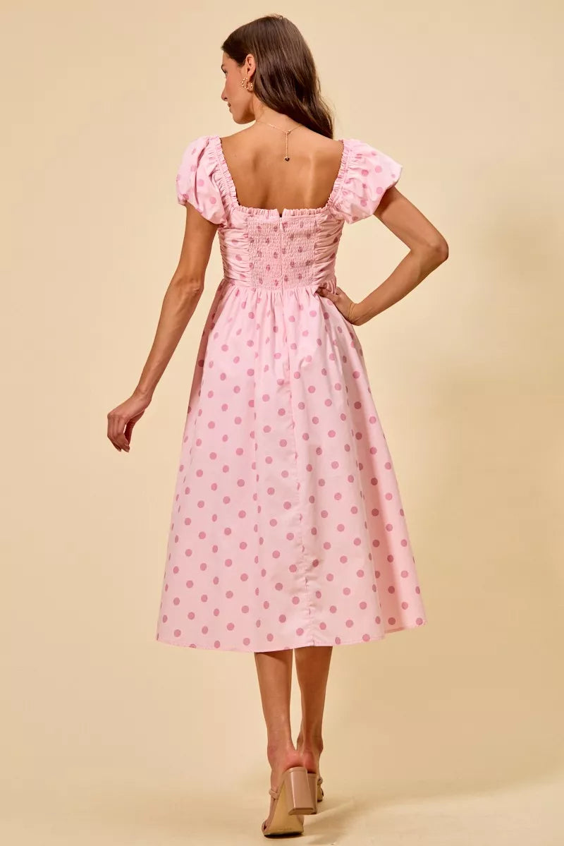 Spotted Midi Dress