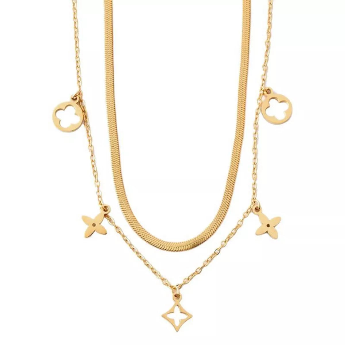 Double Layered Charm Necklace