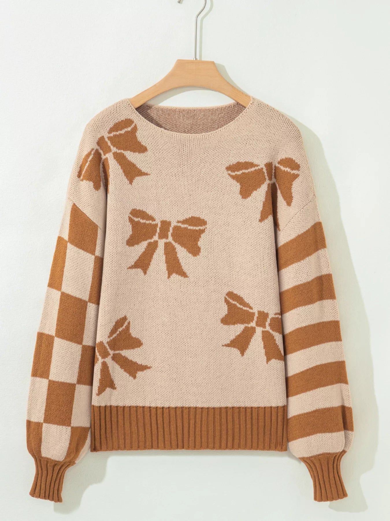 Caramel Ribbon Bow Sweater