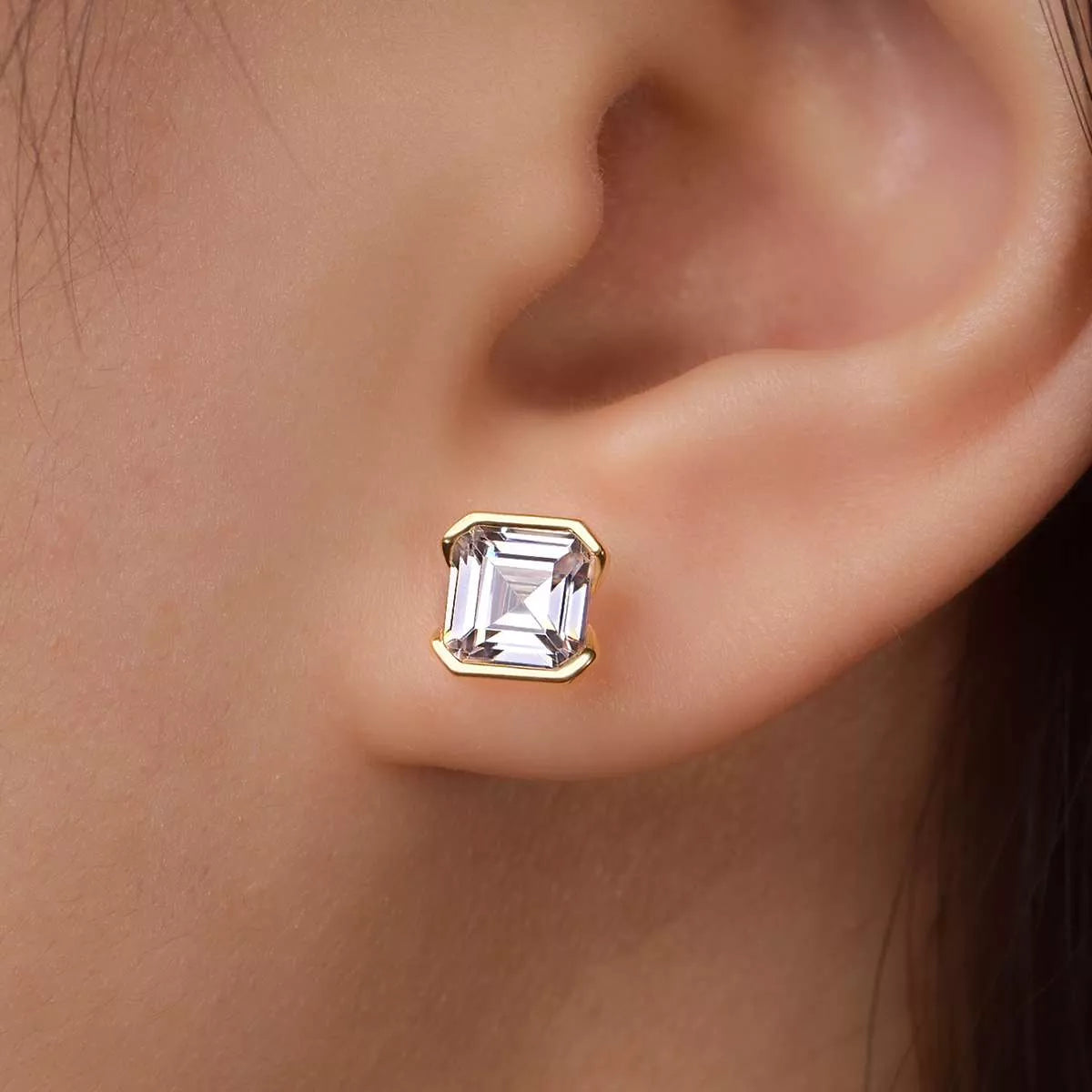 2 CT Moissanite Modern Stud Earrings