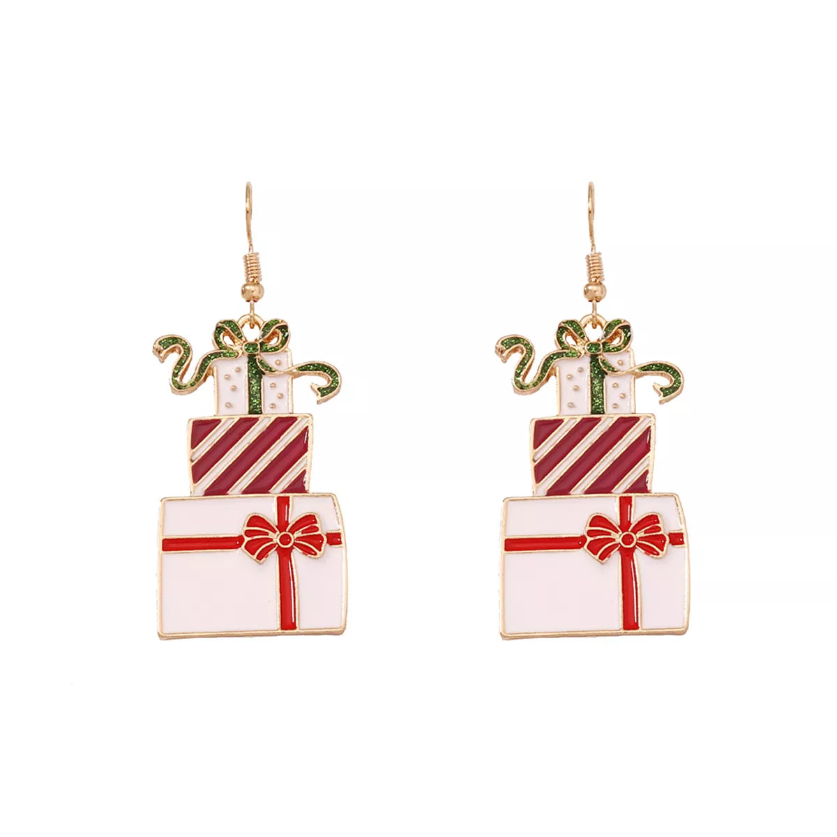 Present Dangle Earrings (Red and White)