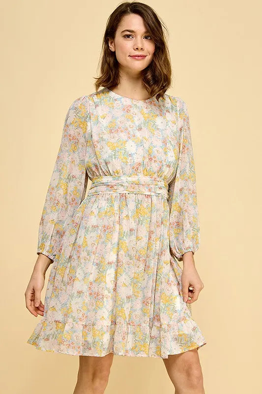 Chiffon Floral Print Dress