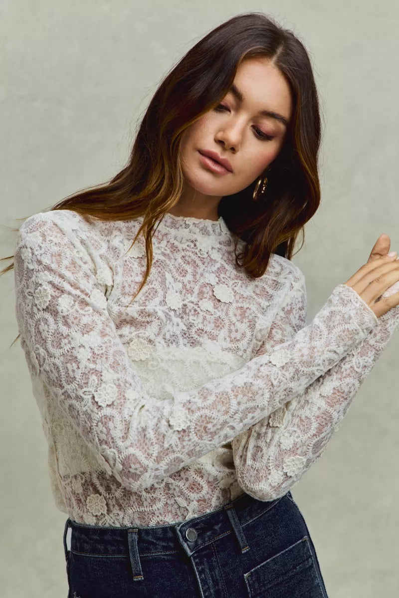 Lace Floral Layering Top