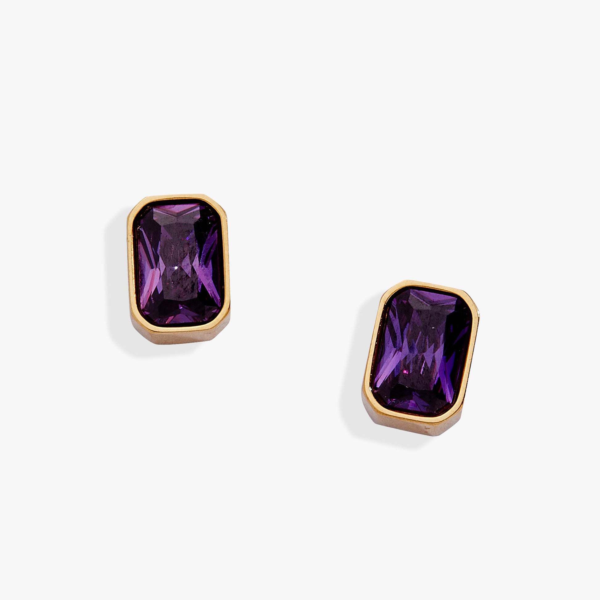 Amethyst February Birthstone Stud Earrings - Alex and Ani - Side View