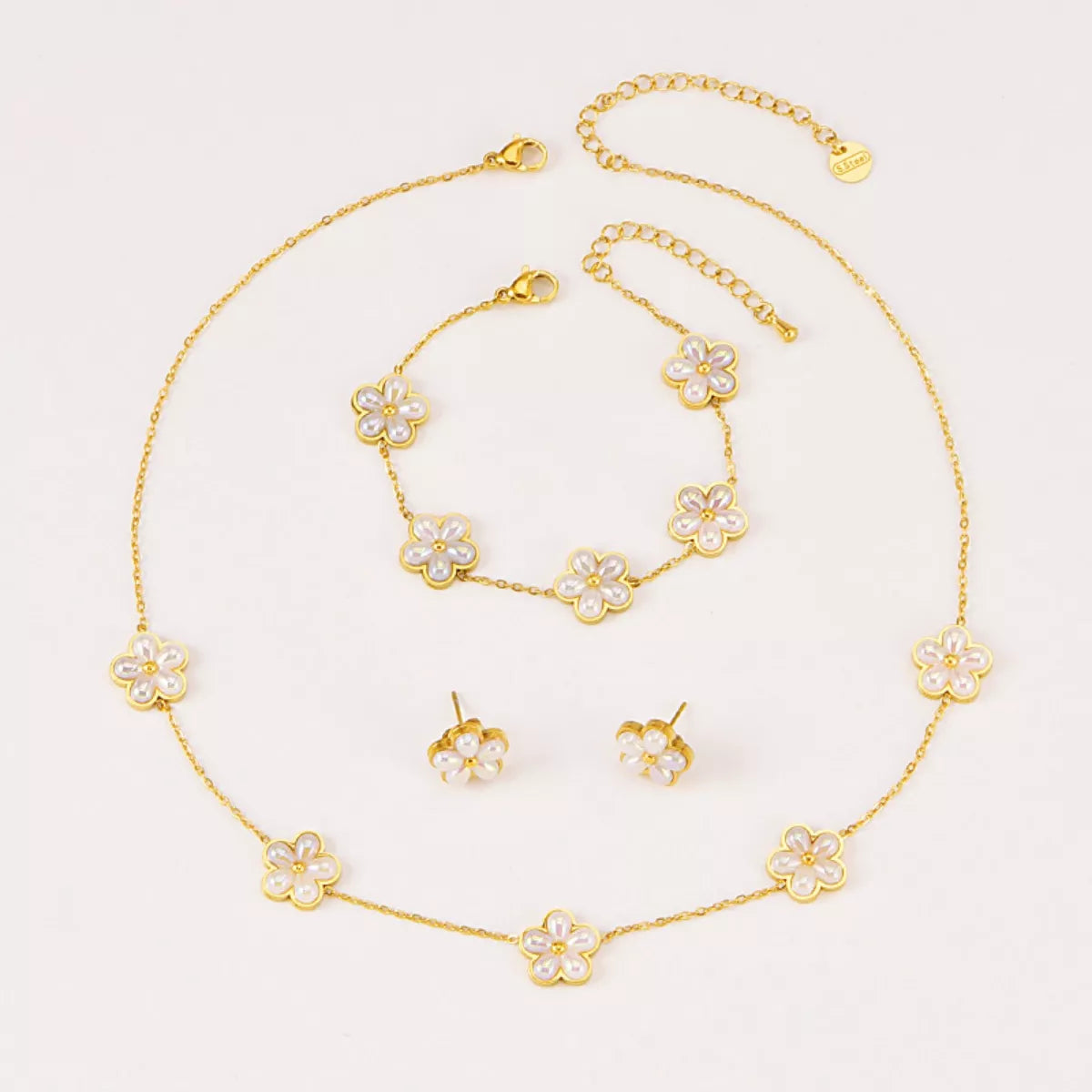 18K Gold-Plated Flower Jewelry Set