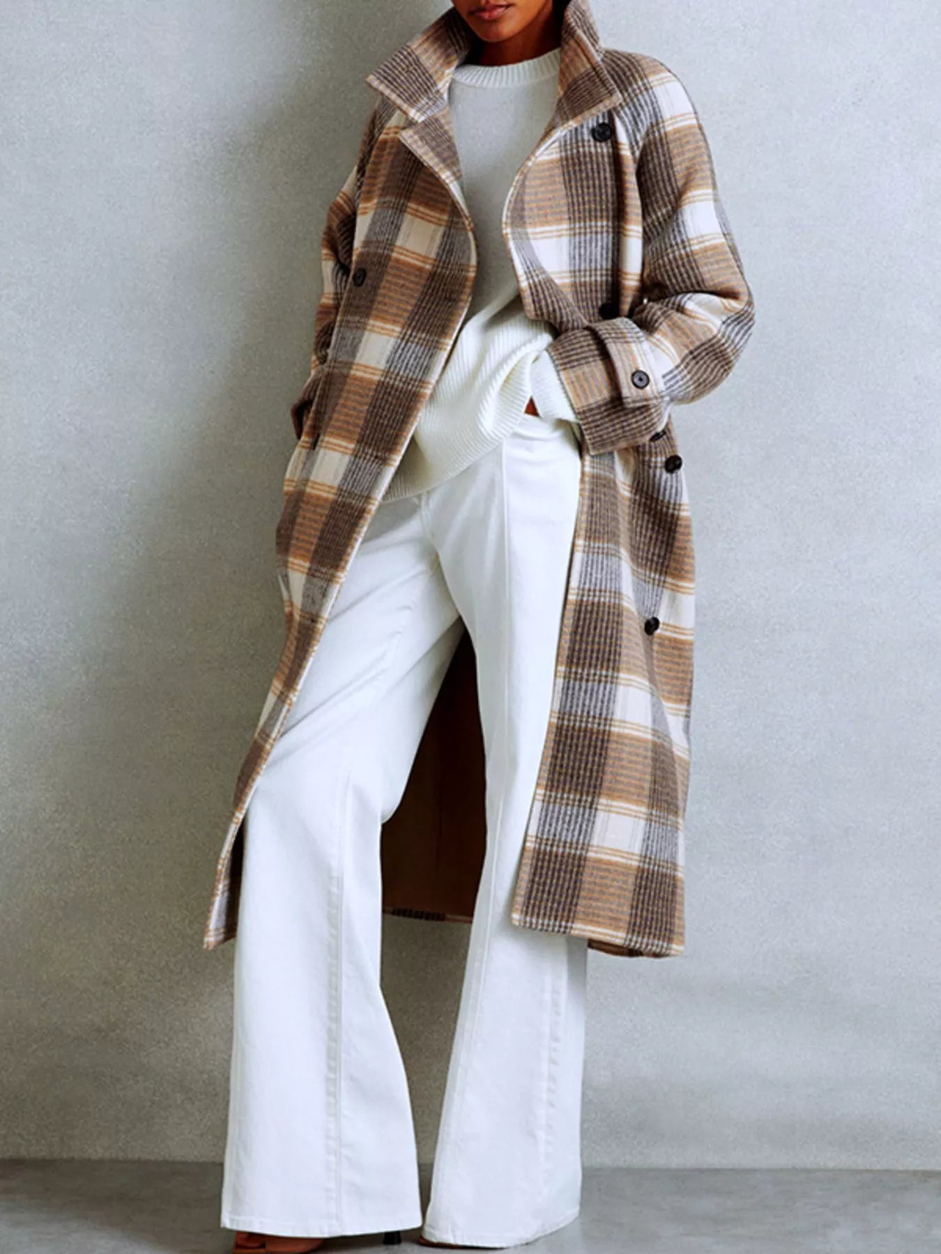 Classic Plaid Longline Coat
