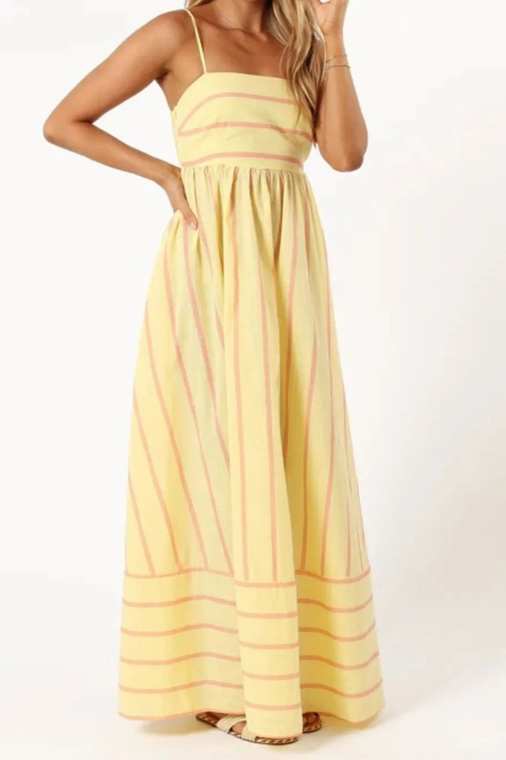 Striped Square Neck Maxi Dress