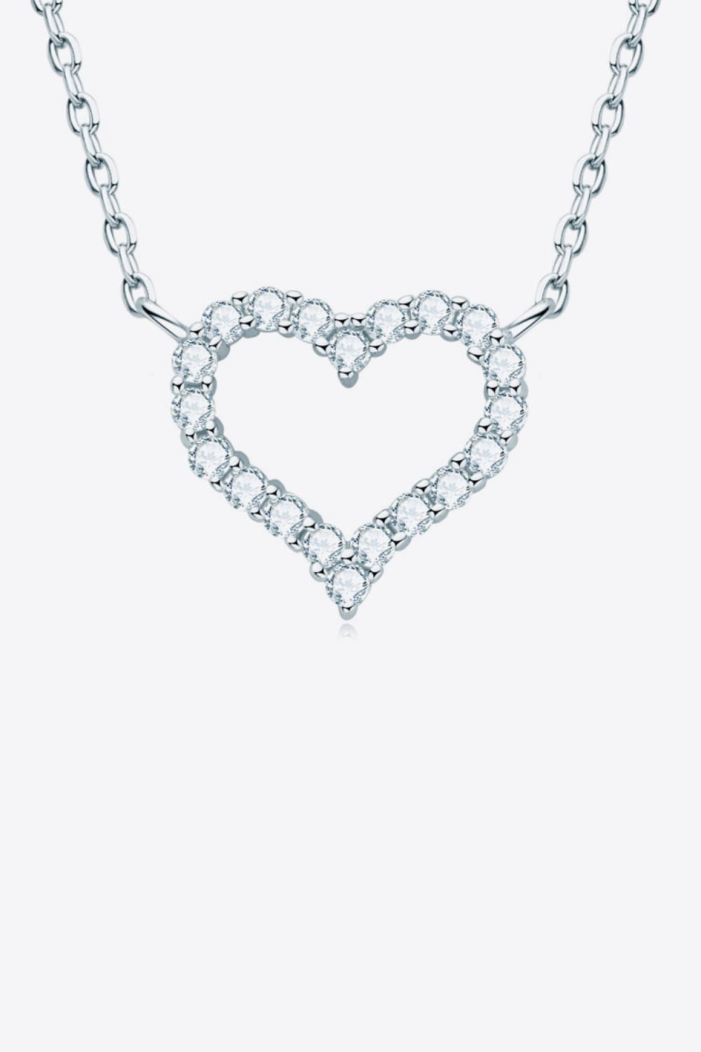 Adored Platinum-Plated Pave Heart Necklace