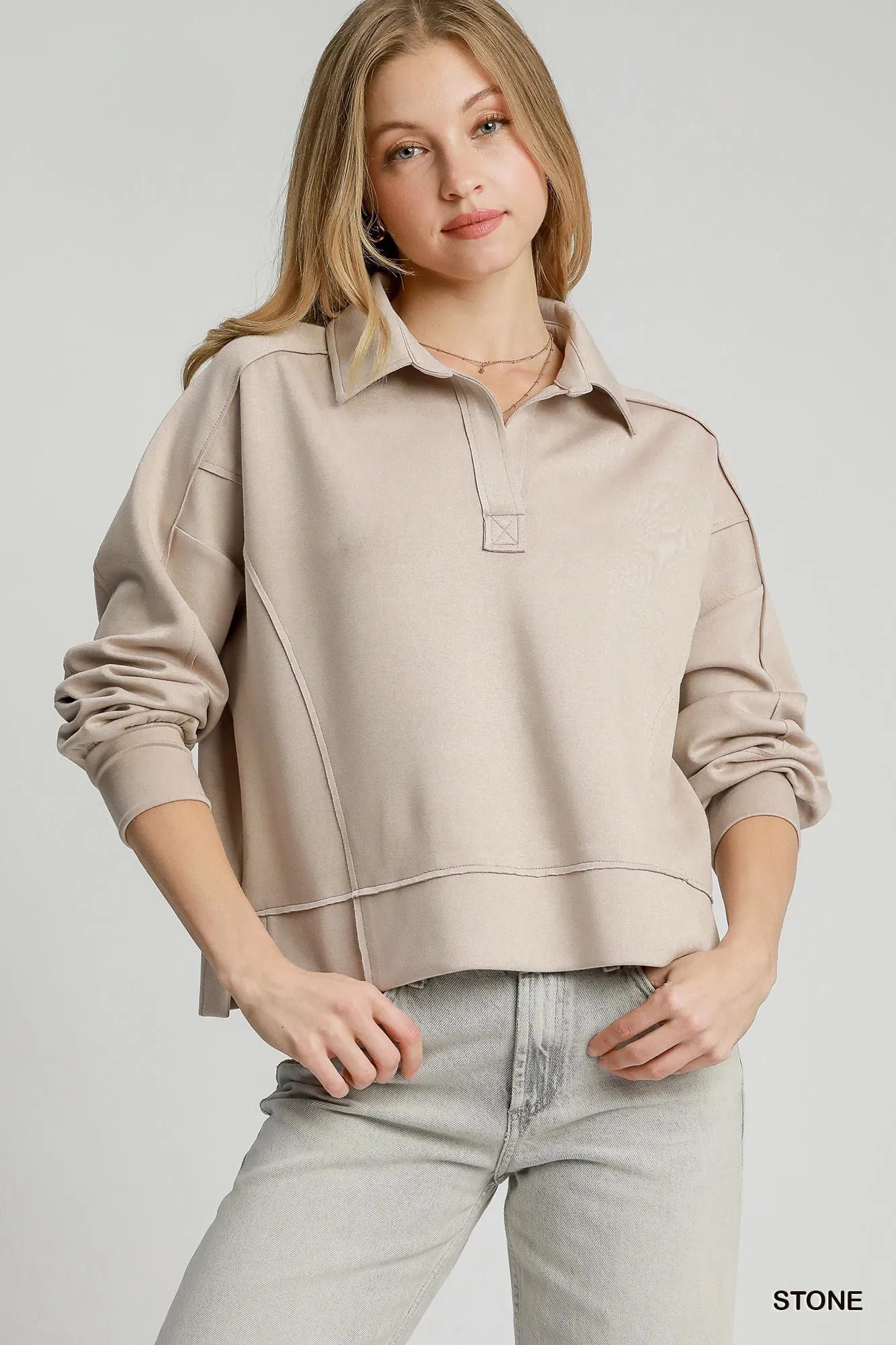 Women's Exposed Seam Polo Top
