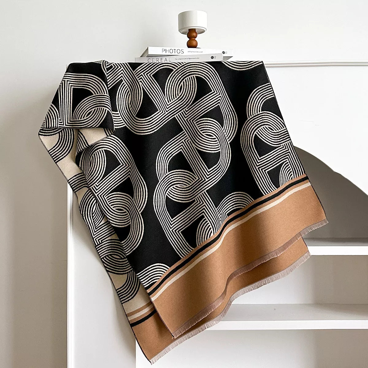 Reversible Link Raw Hem Scarf
