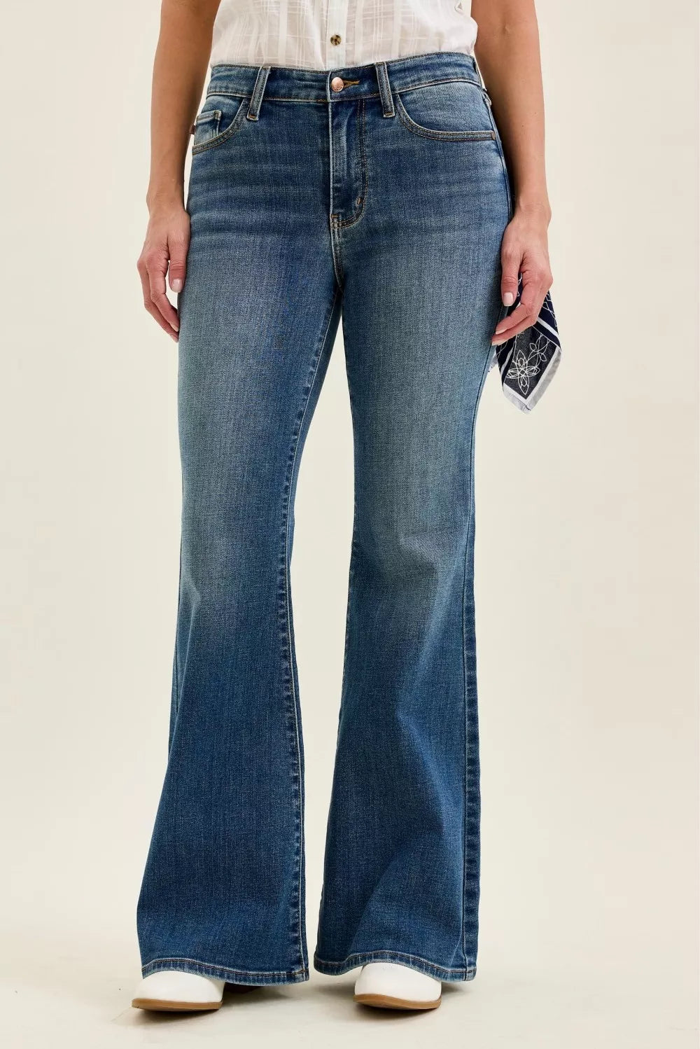 Mid Rise Jaqueline Flare with Bandana Loop