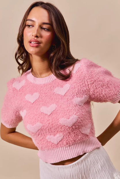 Heart Cropped Sweater - Side View