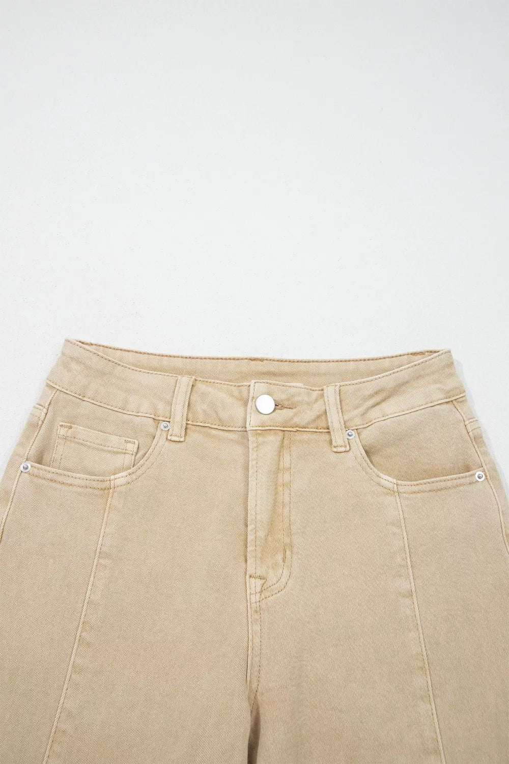 Seamed Center Wide Leg Cropped Jeans