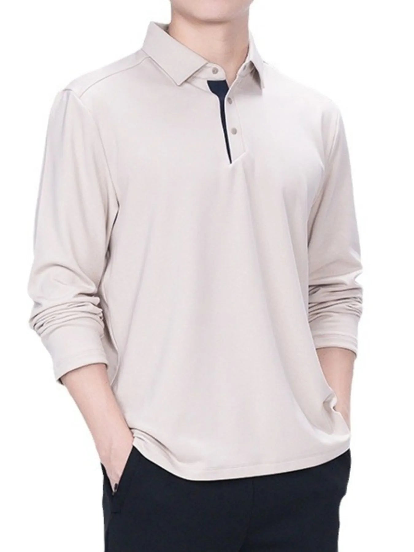 Men's Collared Long Sleeve Polo