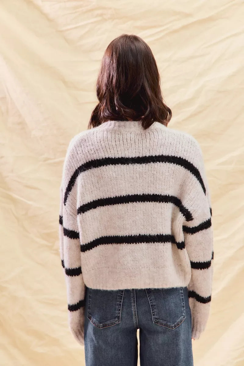 Stripe Sweater Cardigan