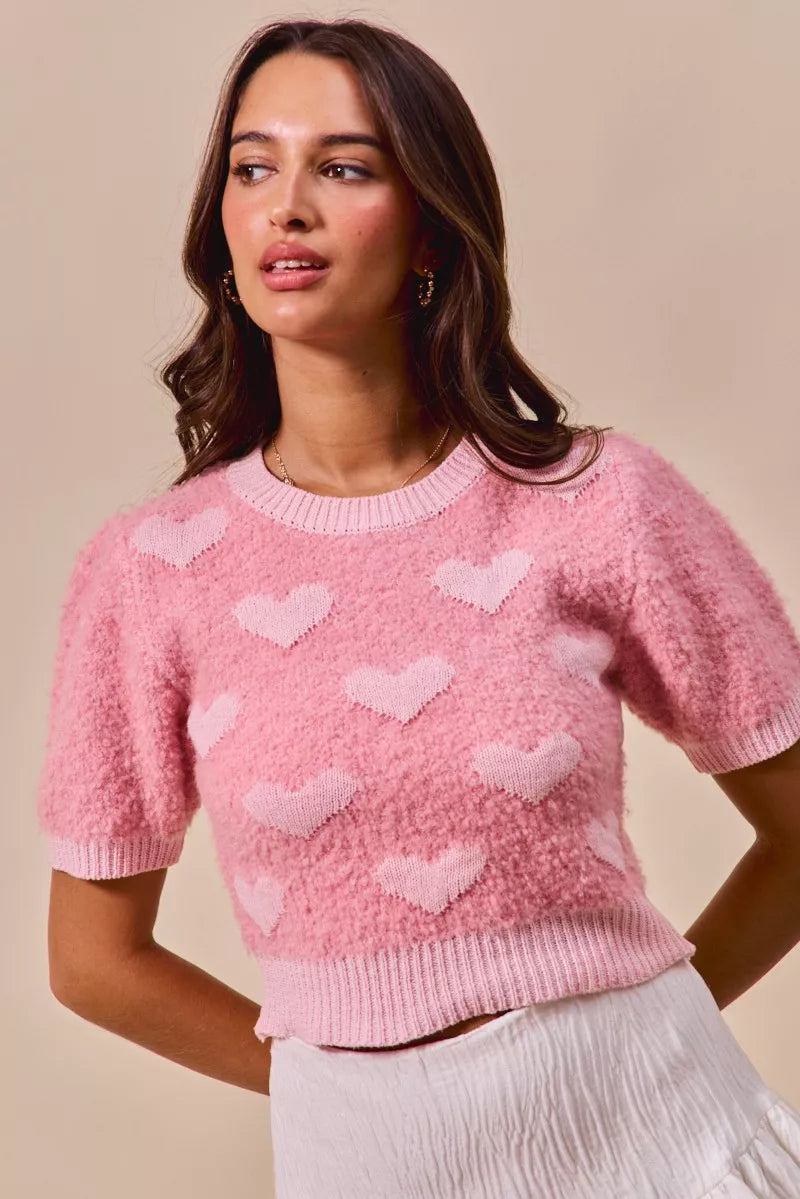Heart Cropped Sweater