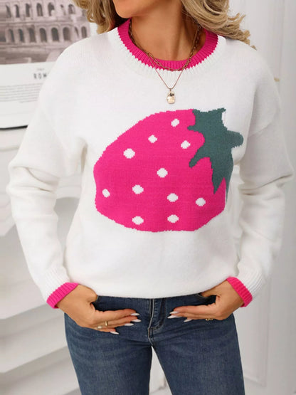 Strawberry Crew Neck Sweater - Detail View 8