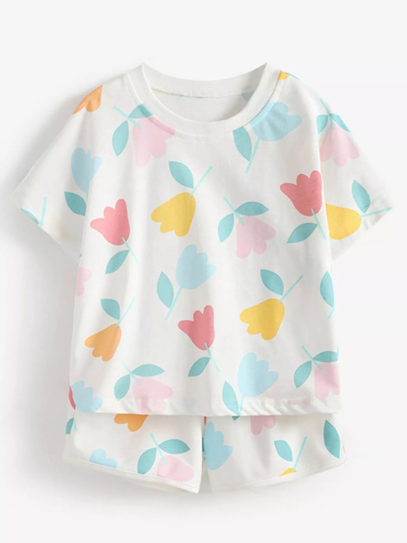 Tulip Print Tee and Shorts Set