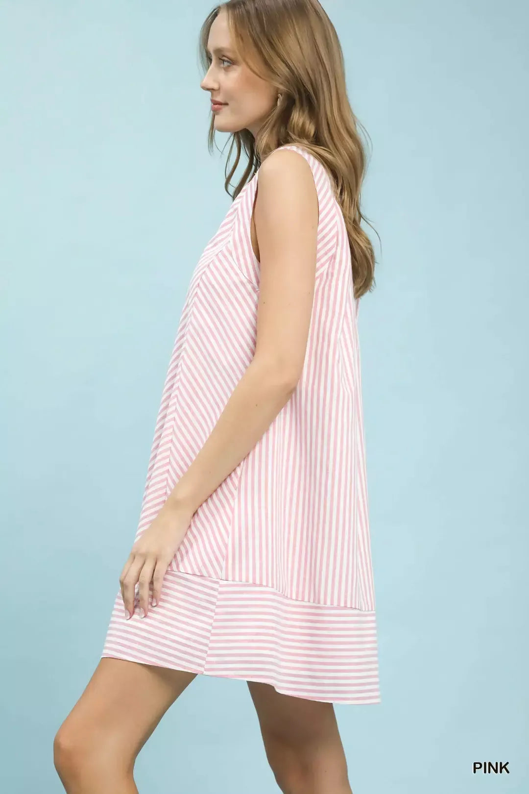 Sleeveless Stripe Mini Dress