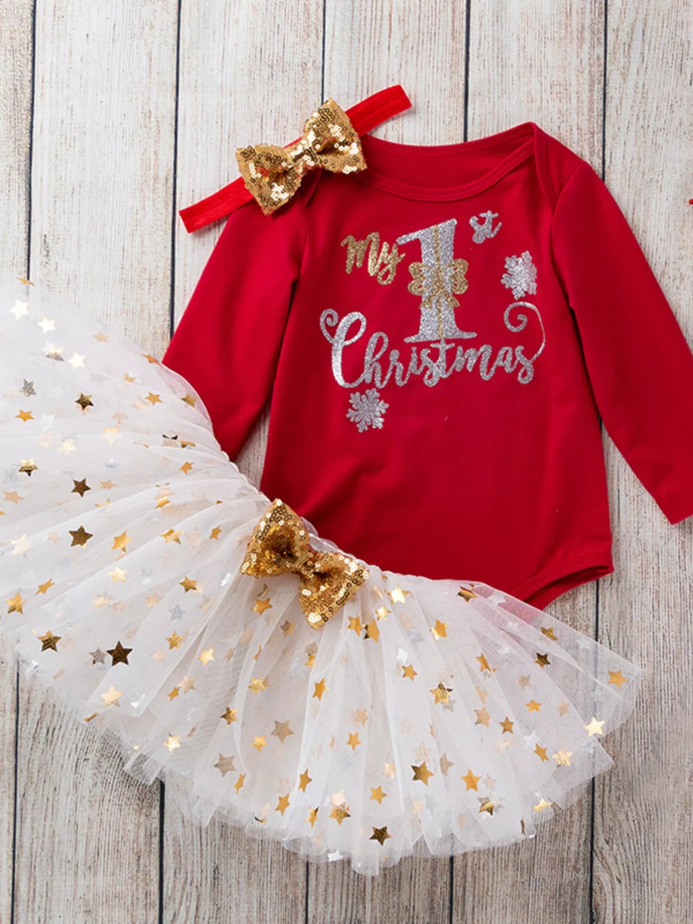 Girl's First Christmas Outfit Set