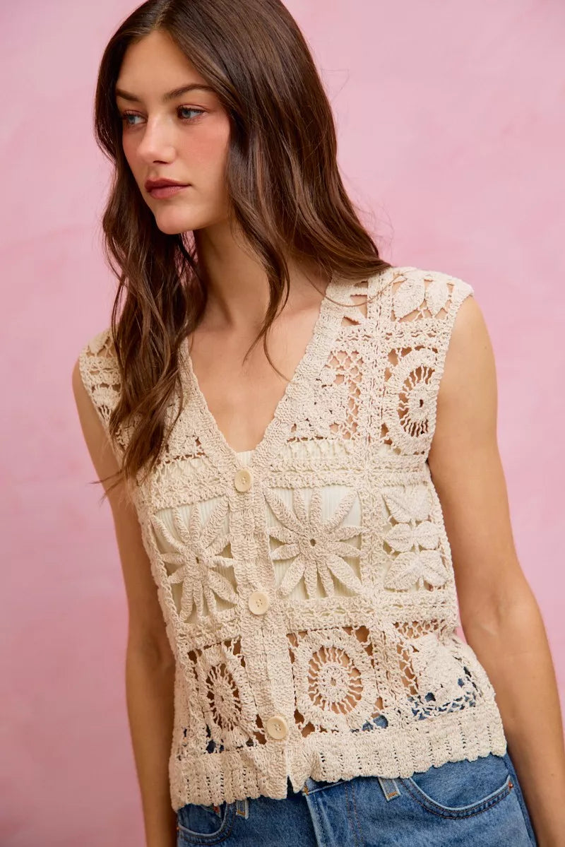 Summer Crochet Sleeveless Vest Top