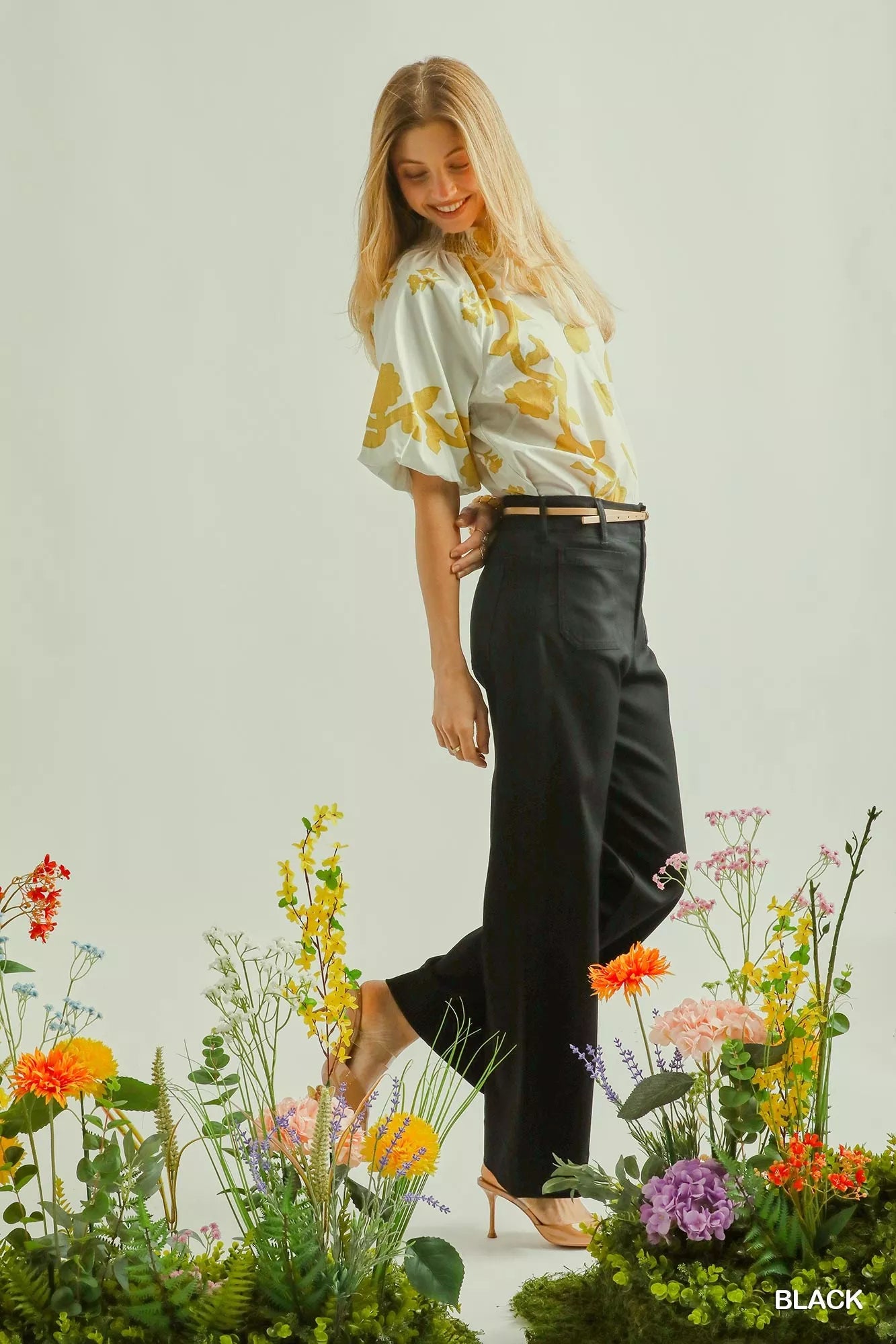 Favorite Button Stretched Pants - Back View