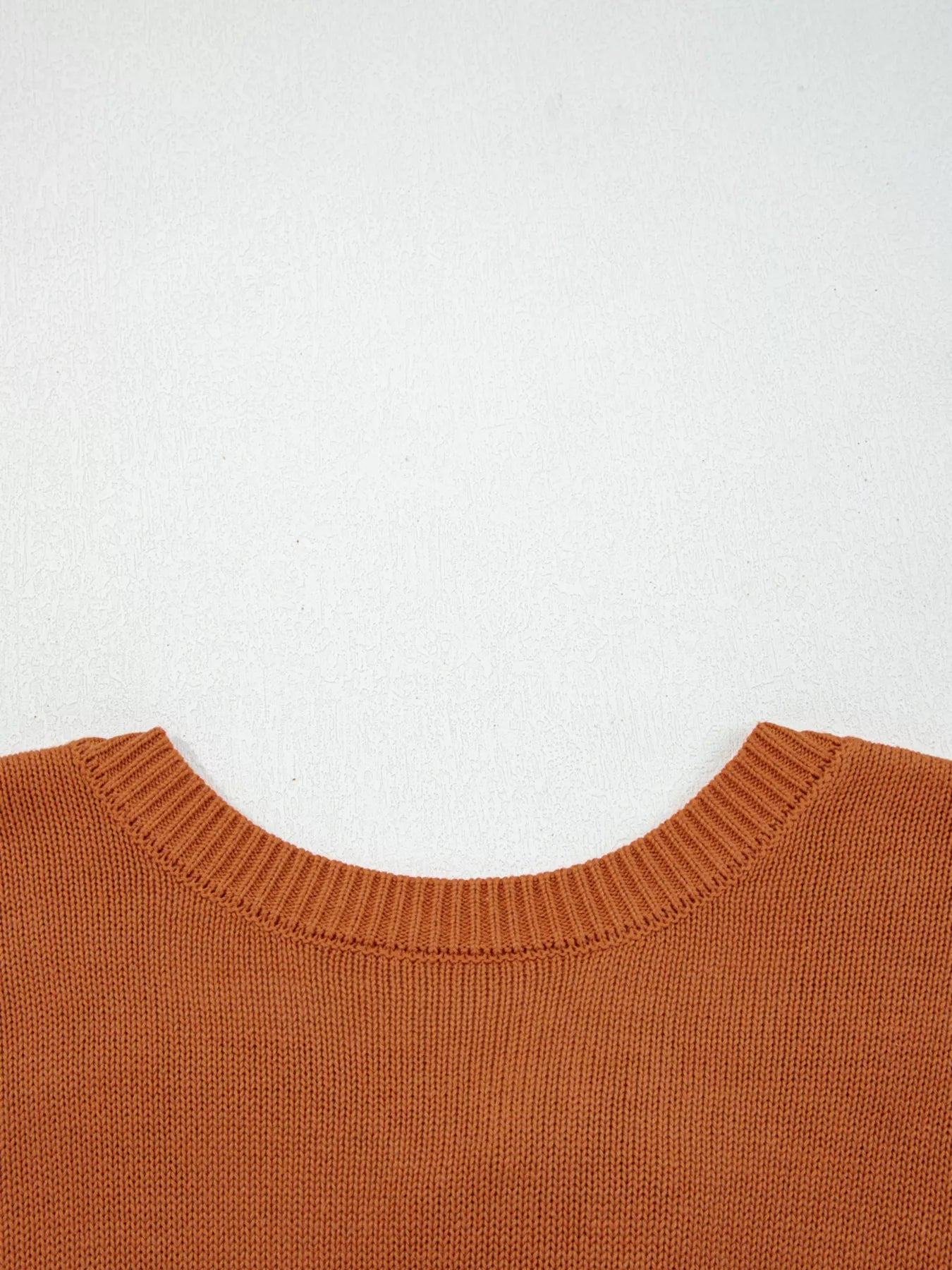 Rust Knit Sweater with Back Tie Detail