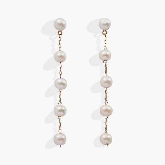 Freshwater Pearl Drop Earrings - Alex and Ani - Front View