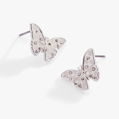 Glass Butterfly Statement Stud Earrings - Alex and Ani - Side View