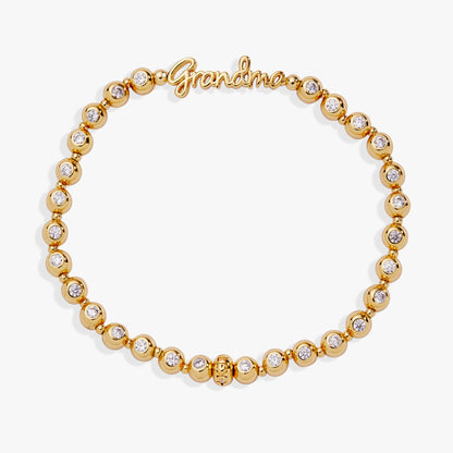 Grandma Elongated Crystal Stretch Bracelet - Alex and Ani - Front View