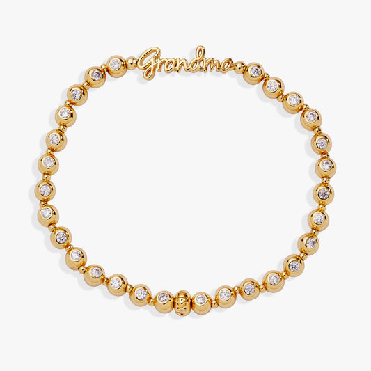 Grandma Elongated Crystal Stretch Bracelet - Alex and Ani - Front View