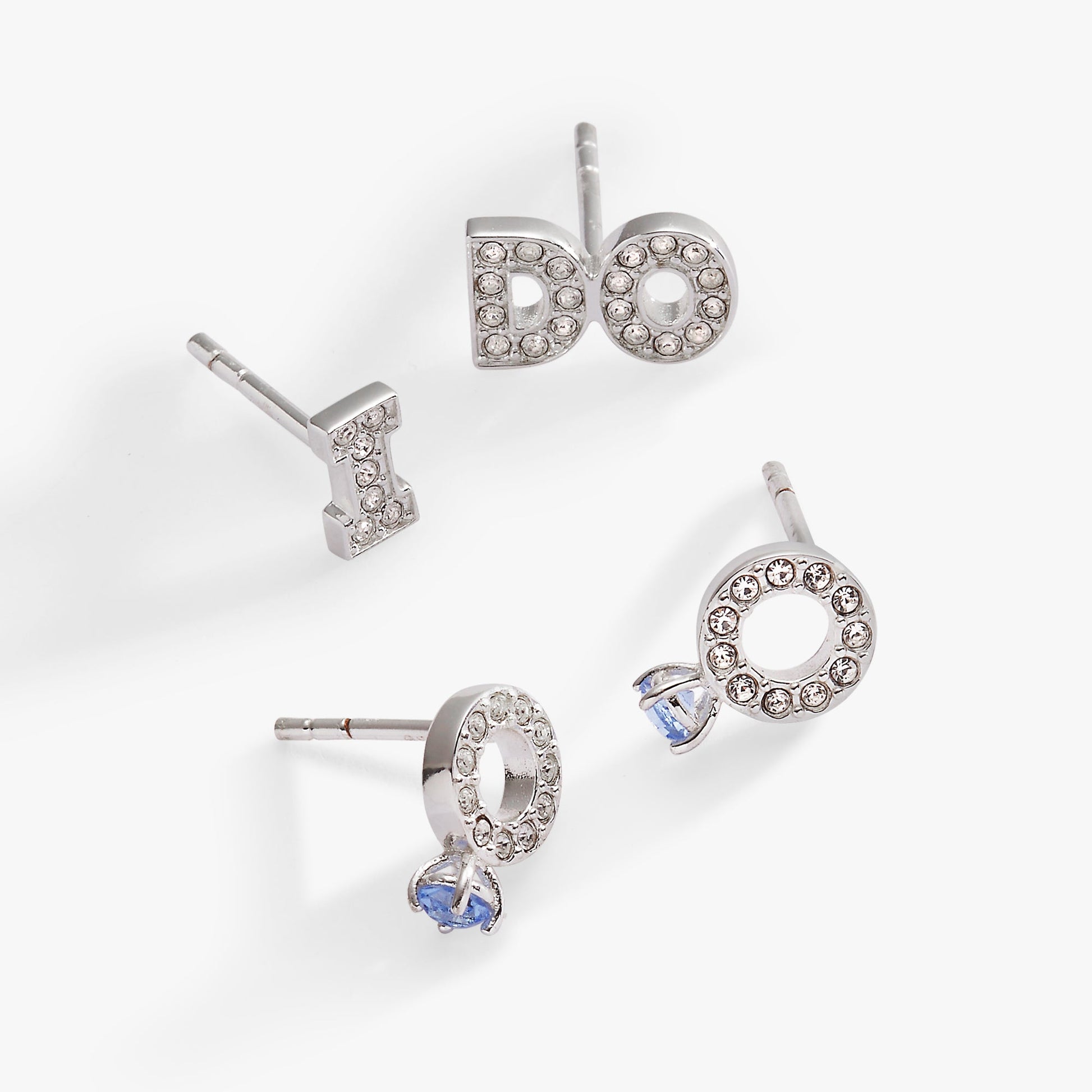 Bridal “I Do” Stud Earring Set of 2 - Alex and Ani - Side View