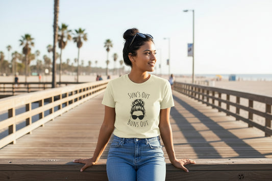 Sun's Out Buns Out Graphic T-shirt - Front View
