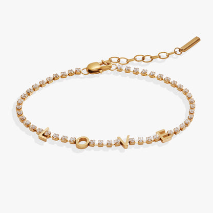 LOVE Crystal Tennis Bracelet - Alex and Ani - Front View