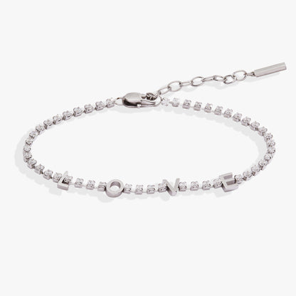 LOVE Crystal Tennis Bracelet - Alex and Ani - Detail View 4