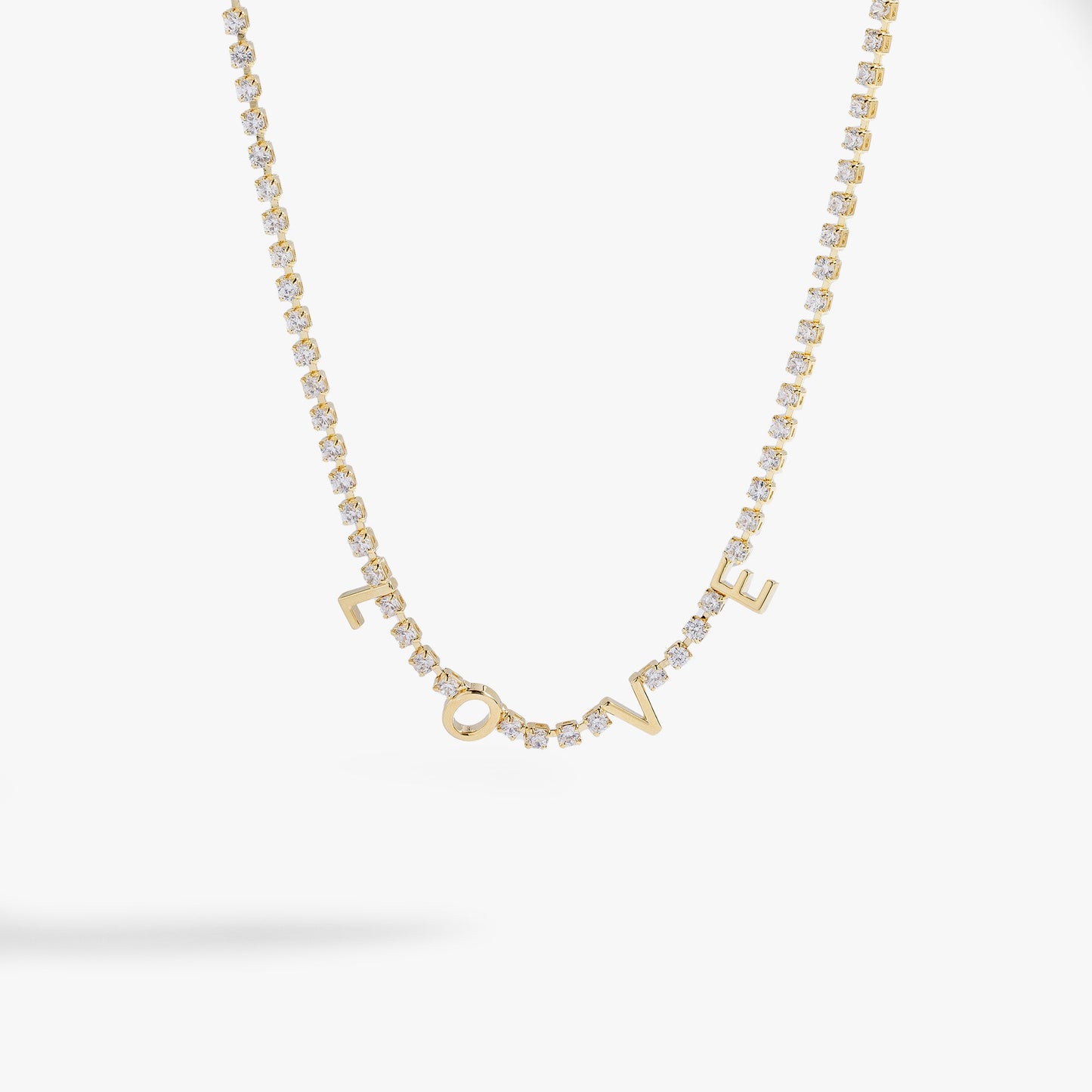 LOVE Crystal Tennis Necklace - Alex and Ani